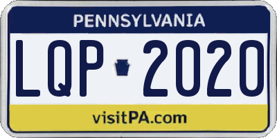 PA license plate LQP2020