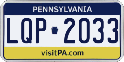 PA license plate LQP2033
