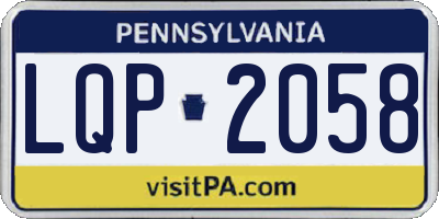 PA license plate LQP2058