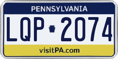PA license plate LQP2074