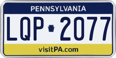PA license plate LQP2077