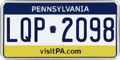 PA license plate LQP2098