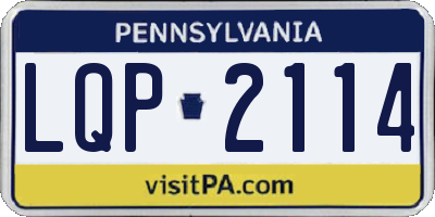 PA license plate LQP2114