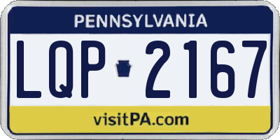 PA license plate LQP2167