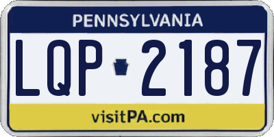 PA license plate LQP2187