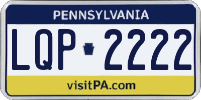 PA license plate LQP2222