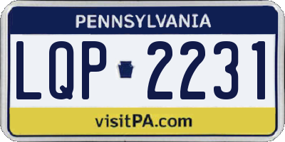 PA license plate LQP2231