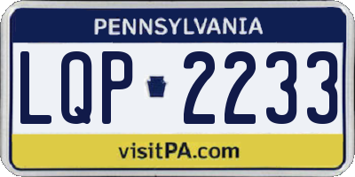 PA license plate LQP2233