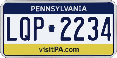 PA license plate LQP2234
