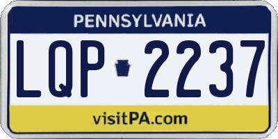PA license plate LQP2237