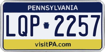 PA license plate LQP2257