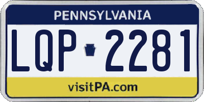 PA license plate LQP2281
