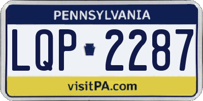 PA license plate LQP2287