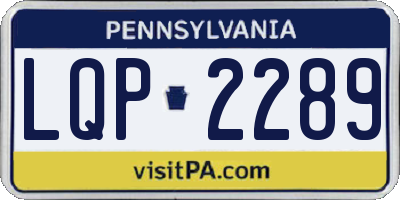 PA license plate LQP2289