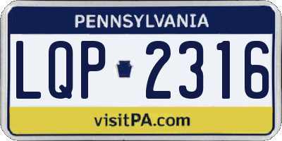 PA license plate LQP2316