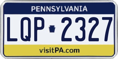 PA license plate LQP2327
