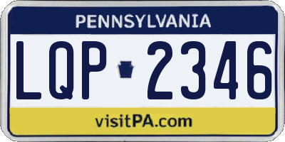 PA license plate LQP2346