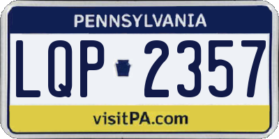PA license plate LQP2357