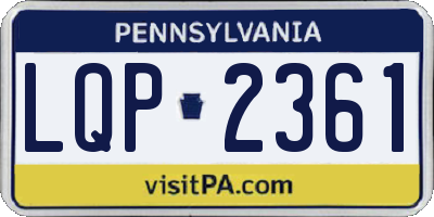 PA license plate LQP2361