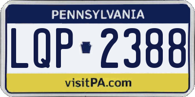 PA license plate LQP2388