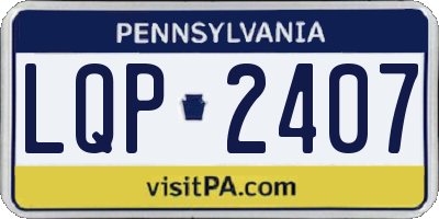 PA license plate LQP2407