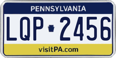 PA license plate LQP2456