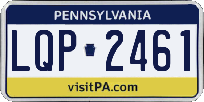 PA license plate LQP2461