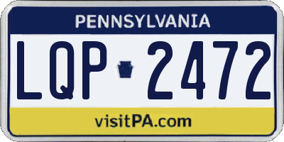 PA license plate LQP2472