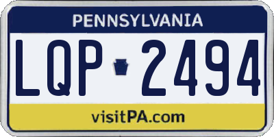PA license plate LQP2494