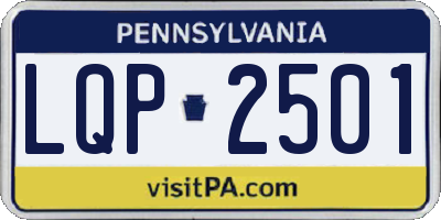 PA license plate LQP2501