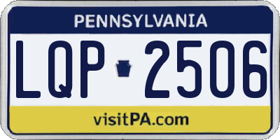 PA license plate LQP2506