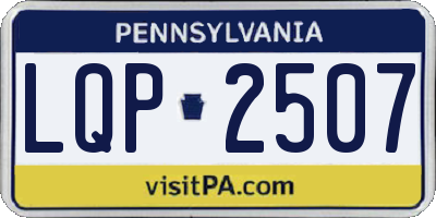 PA license plate LQP2507