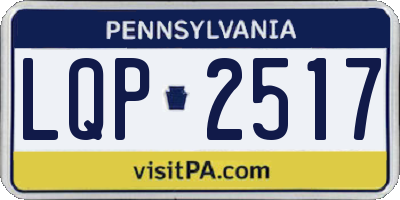 PA license plate LQP2517