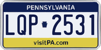 PA license plate LQP2531