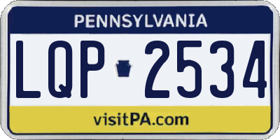 PA license plate LQP2534