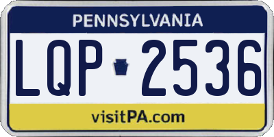 PA license plate LQP2536