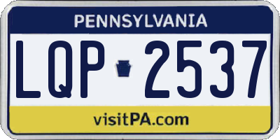 PA license plate LQP2537