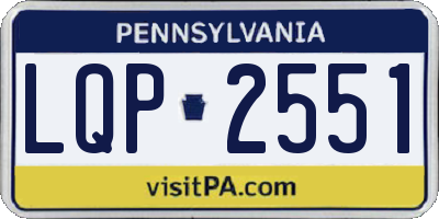 PA license plate LQP2551