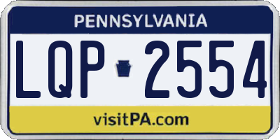 PA license plate LQP2554