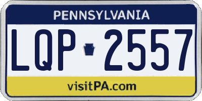 PA license plate LQP2557