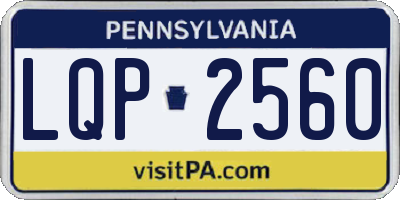 PA license plate LQP2560