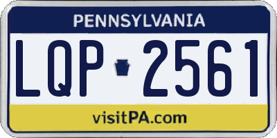 PA license plate LQP2561