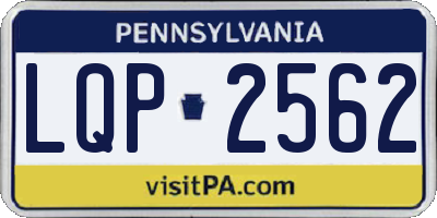 PA license plate LQP2562