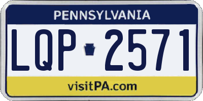 PA license plate LQP2571