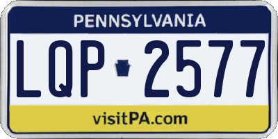 PA license plate LQP2577
