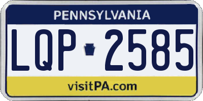 PA license plate LQP2585