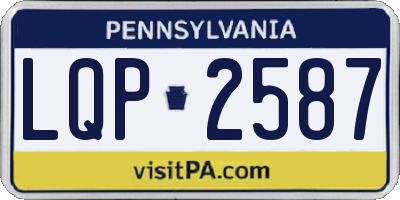 PA license plate LQP2587