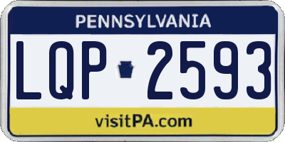 PA license plate LQP2593