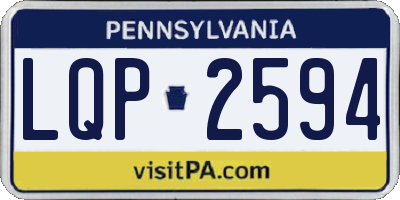 PA license plate LQP2594
