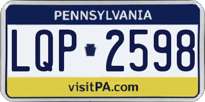 PA license plate LQP2598
